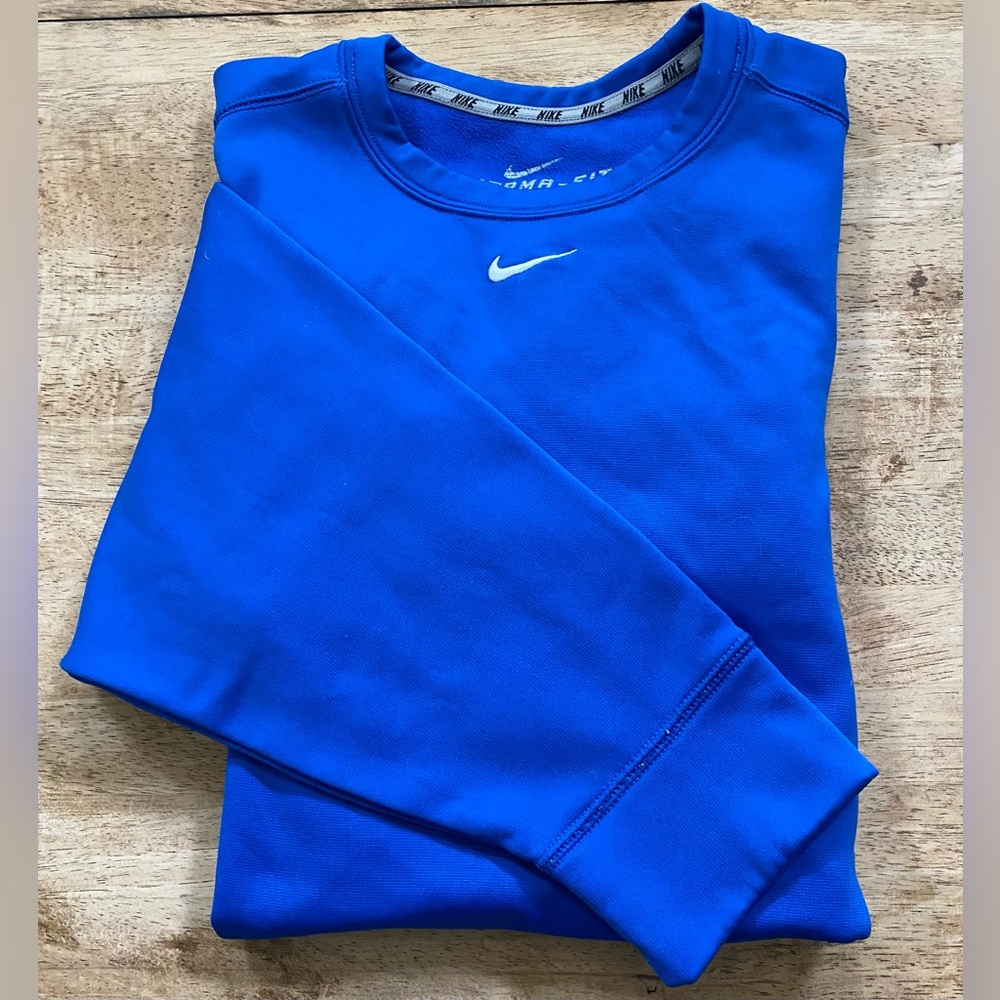 Nike Therma Fit‎ Men’s Sz XS Varsity Royal Team Tech Crewneck Sweatshirt